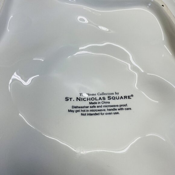 Ceramic Snowman Family Holiday Serving Platter Decorative Dish Christmas Centerp - Picture 5 of 6